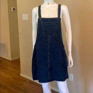 Blue denim TOPSHOP MOTO Jumper Overalls Skirt 10